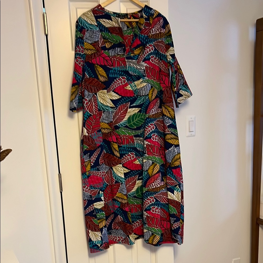Oula Multicolor Leaf Print Dress